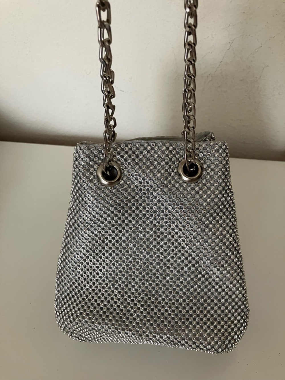 Olivia Miller Silver Chain Small Bag, Evening Bag